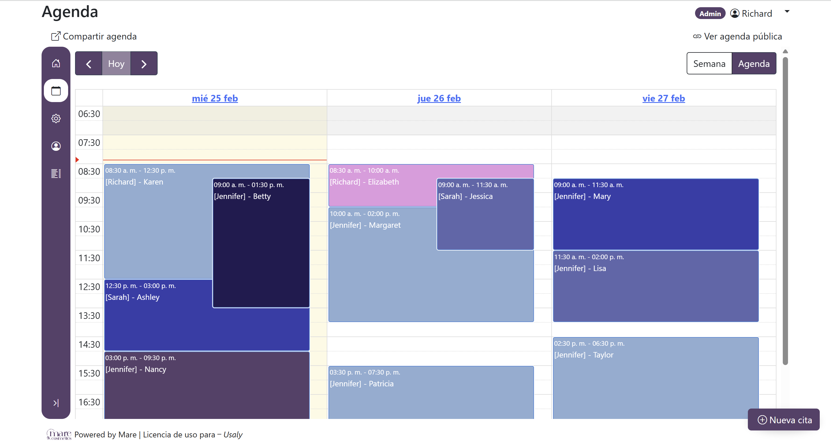 Agenda Mare Cosmetics - Desktop